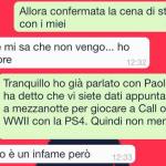 Uno screenshot da Mentire davanti alle spunte blu di WhatsApp