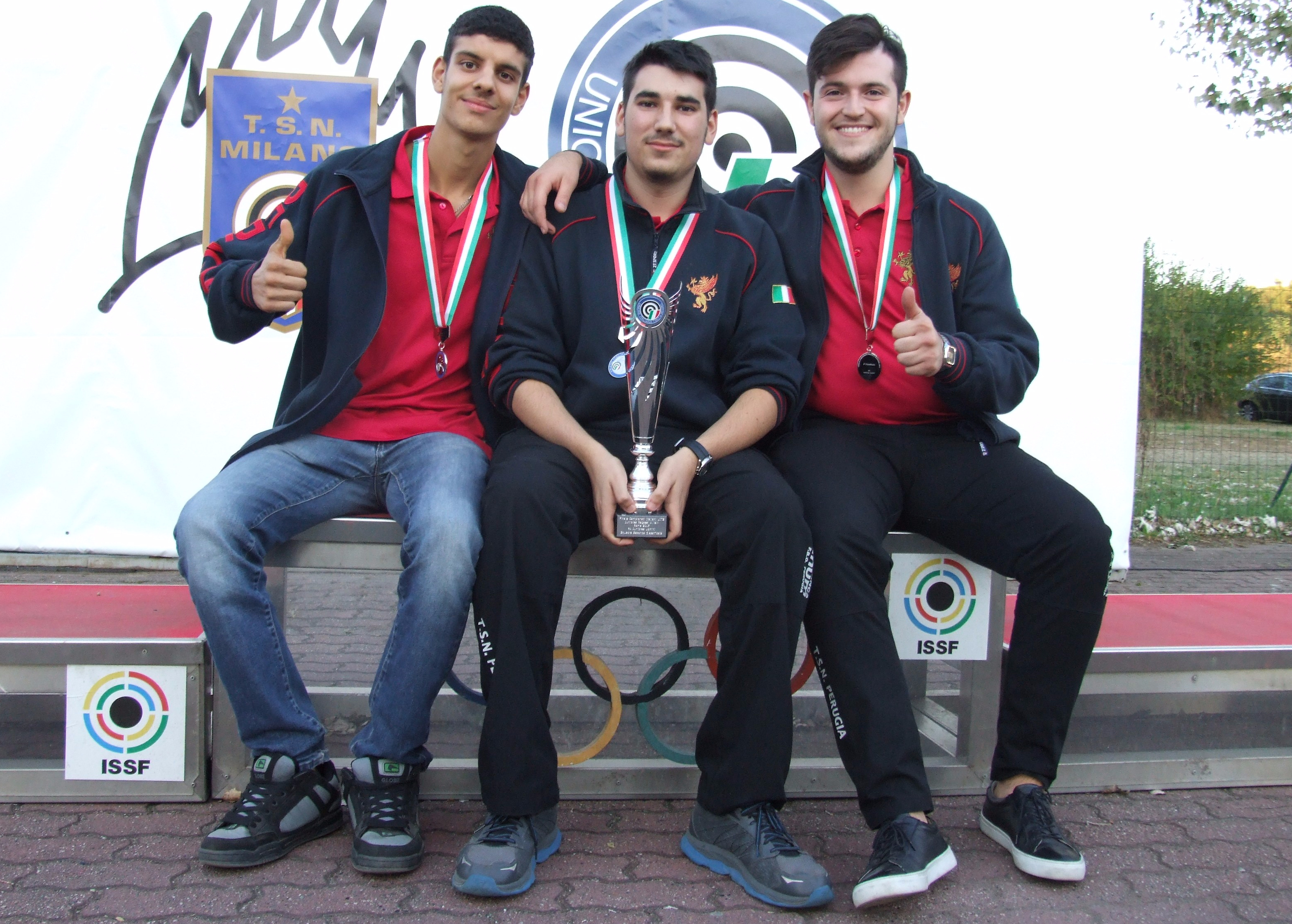 Alessio Gatti, Luca Vescovini Luca ed Emanuele Rossi. Sezione tiro a segno di PerugiaAlessio Gatti, Luca Vescovini Luca ed Emanuele Rossi. Sezione tiro a segno di Perugia