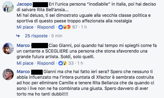 I post sulla pagina di Gianni Morandi