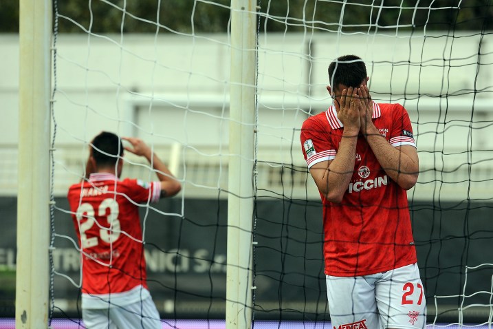 La delusione di Cerri a La Spezia (foto Settonce, riproduzione riservata)