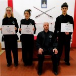 Le tre nuove cinture nere con il maestro Edoardo Antolini