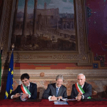 Romizi, Gentiloni e Di Girolamo (foto Instagram Palazzo Chigi)