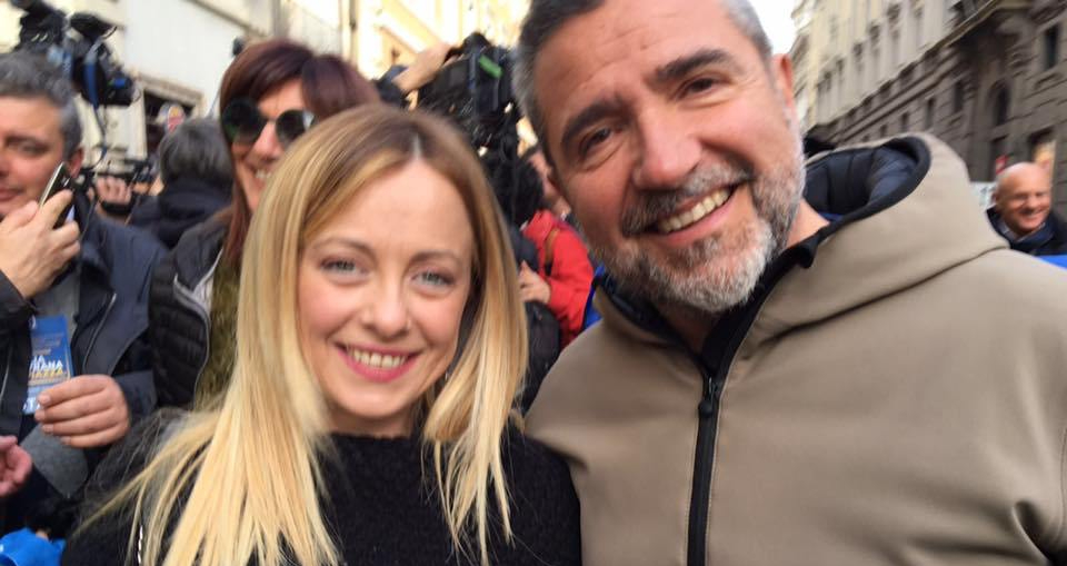 Giorgia Meloni e Franco Zaffini (foto Facebook)