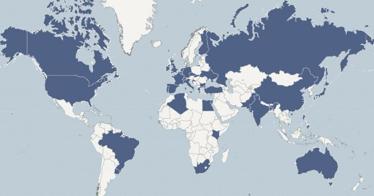 In blu i Paesi da cui sono arrivate le proposte per Ijf18