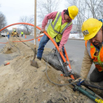 Posa in opera di fibra ottica. Archivio