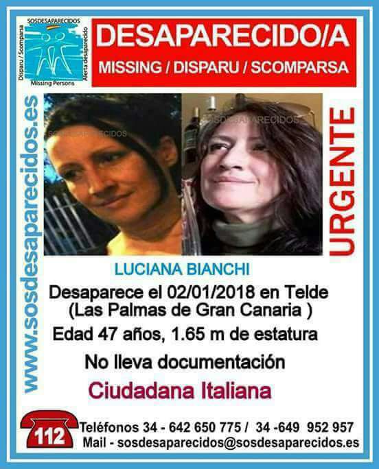 Luciana Bianchi, perugina scomparsa alle Canarie