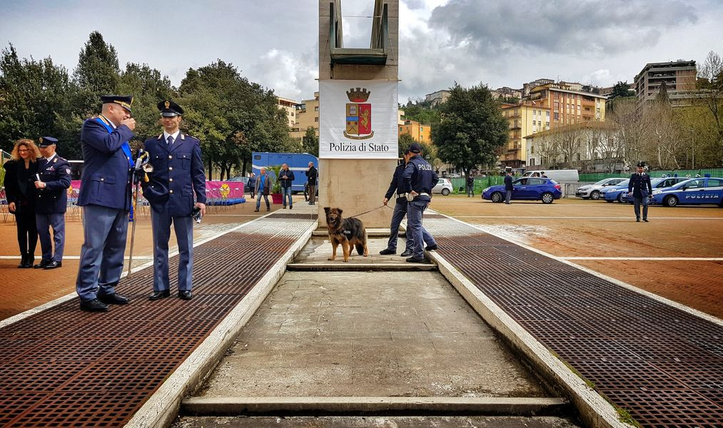 Perugia, piazza del Bacio, 166esimo anniversario della polizia di Stato. Umbria (foto Settonce) - ©RIPRODUZIONE RISERVATA