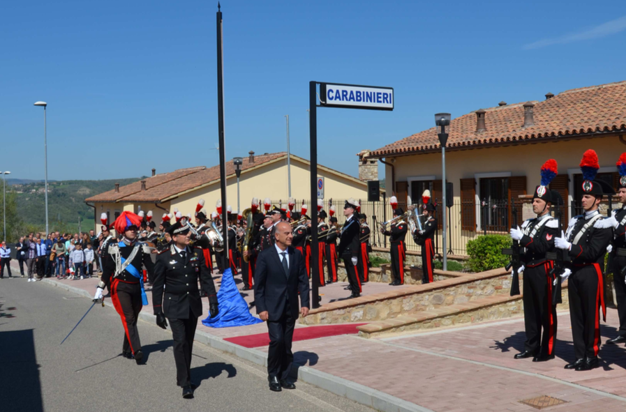 L'inaugurazione del Comando Stazione dei carabinieri a Monte Castello di Vibio