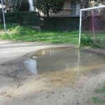 Campetto da calcio di Pieve di Campo allagato, Perugia