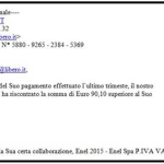 Un esempio di mail truffa (foto Movimento Difesa del Cittadino)