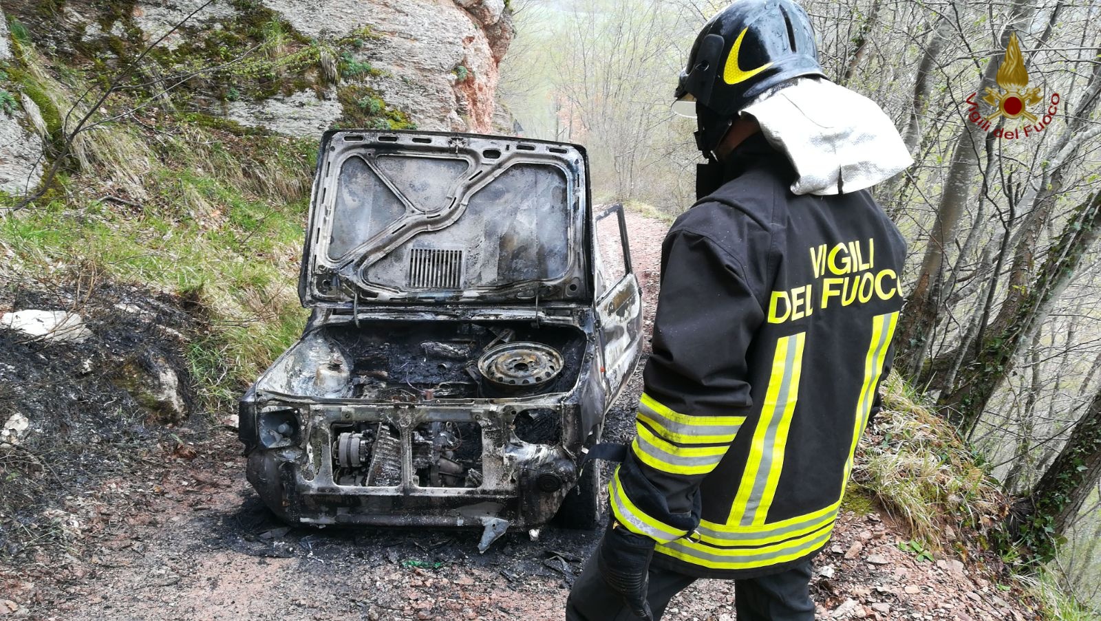 L'intervento dei vigili a Botano