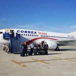 Il Boeing 737-300 di Cobrex Trans all'aeroporto San Francesco