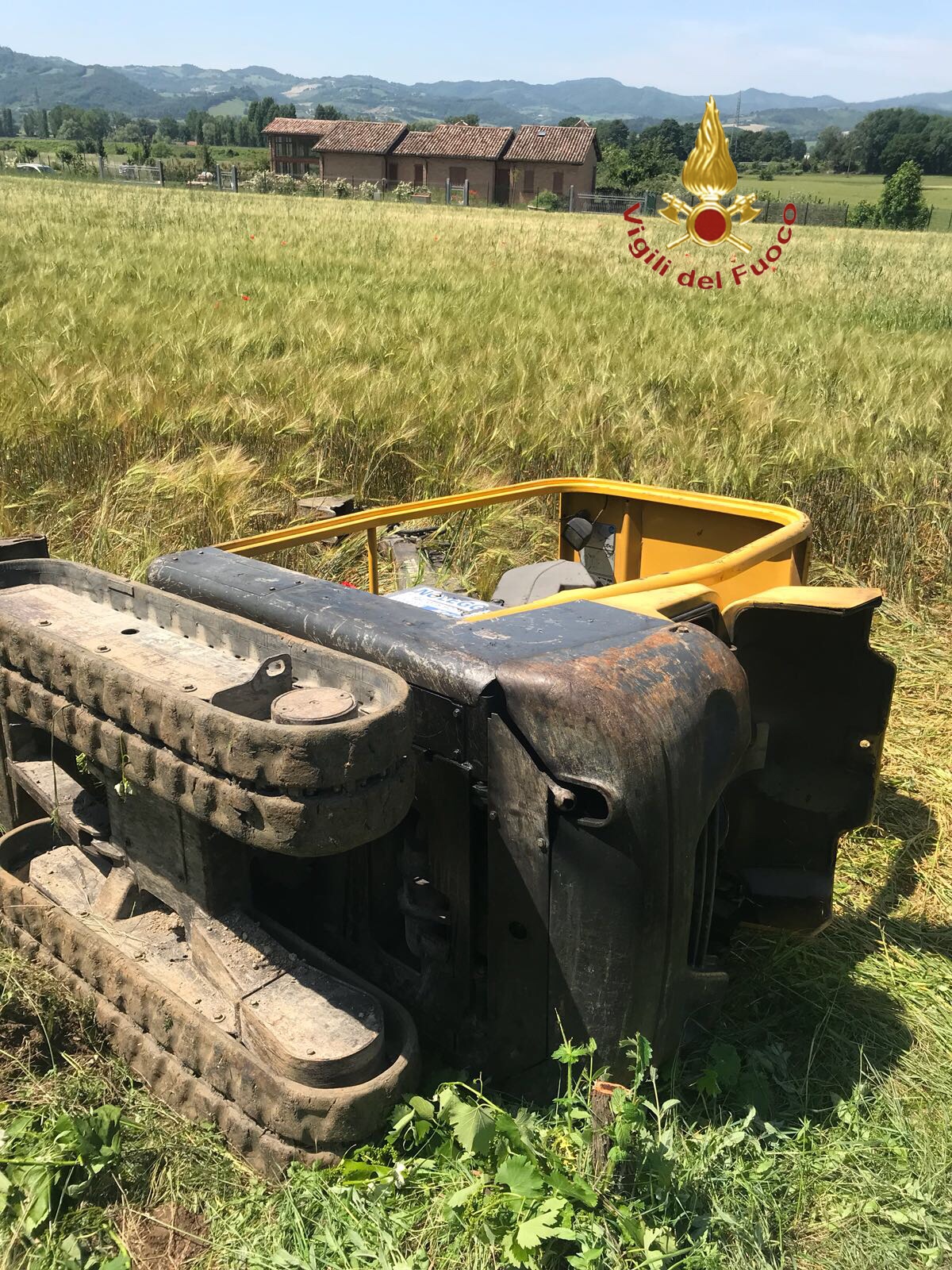 L'escavatore ribaltato