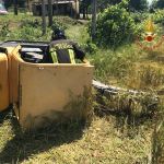 L'intervento dei vigili del fuoco a Gubbio