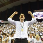 Lorenzo Bernardi e lo scudetto con la Sir (foto Settonce, ©RIPRODUZIONE RISERVATA)