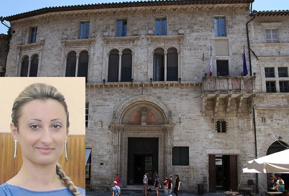 La Corte d'appello di Perugia e, nel riquadro, Raffaella Presta