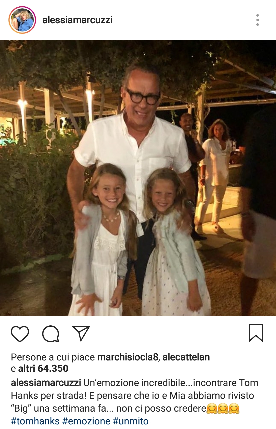 Il post di Alessia Marcuzzi su Instagram