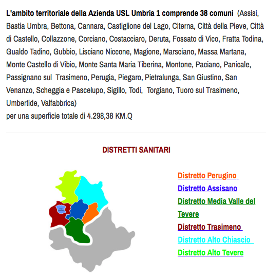 L'ambito della Usl Umbria 1 (foto http:::www.uslumbria1.gov.it)