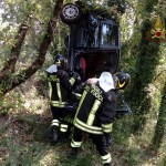 L'incidente tra Ellera e Corciano e l'intervento dei vigili del fuoco