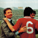 Castagner festeggia una vittoria sulla Juve del Perugia dei miracoli (foto Facebook)