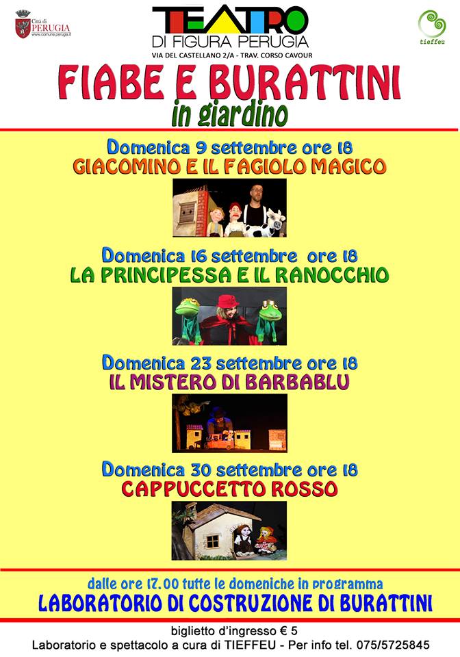fiabe e burattini in giardino 2018