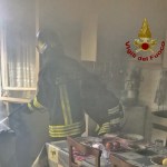L'intervento dei vigili del fuoco a Gubbio
