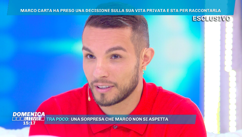 Marco Carta a Domenica Live (foto video Mediaset)