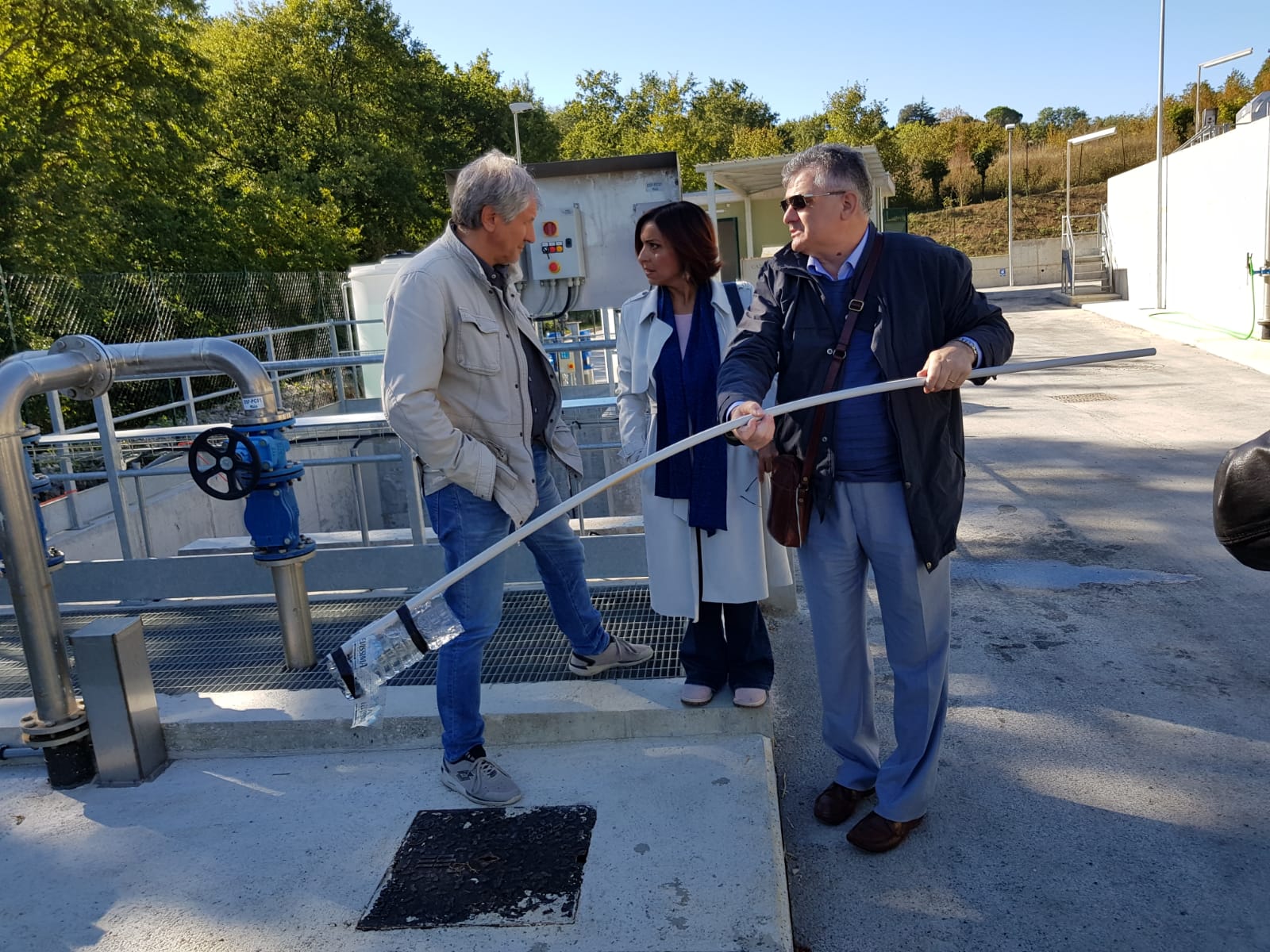 Il sindaco del Comune di Città della Pieve, Fausto Scricciolo, l’amministratrice delegata di Umbra Acque, Tiziana Buonfiglio, e il responsabile del procedimento per conto di Umbra Acque, Marino Burini