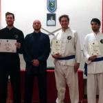 Da sinistra, l'allievo Stefano Pagnanini, il maestro Edoardo Antolini e gli allievi Francesco Tirelli e Massimiliano Parretta