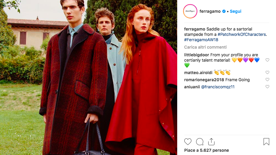 La collezione di Ferragamo (foto Instagram)