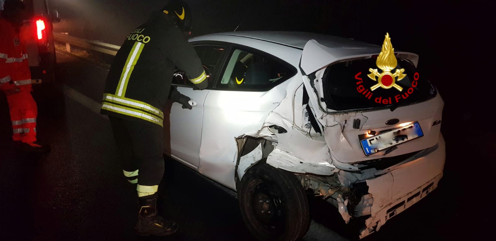 Una delle auto coinvolte nell'incidente