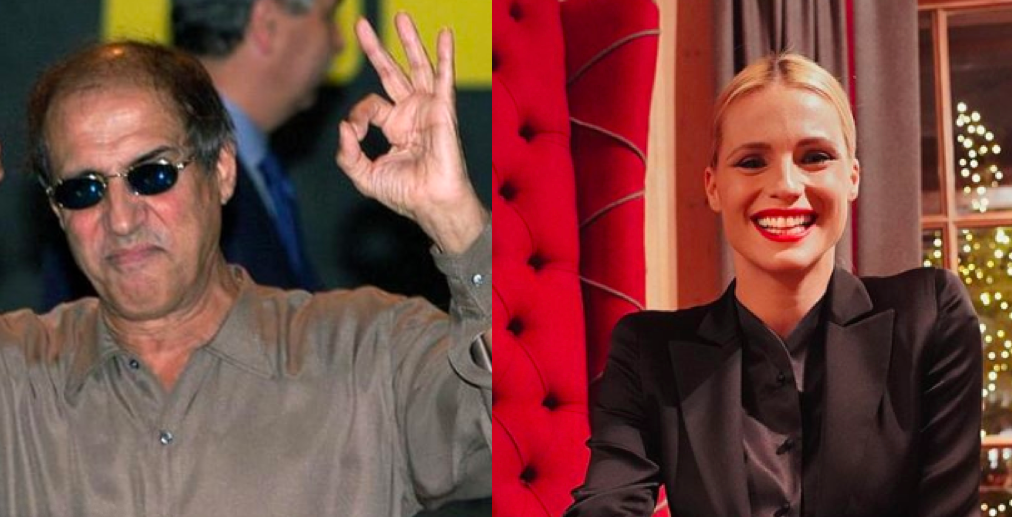 Adriano Celentano e Michelle Hunziker (in una foto su Instagram scattata dalla figlia Aurora)