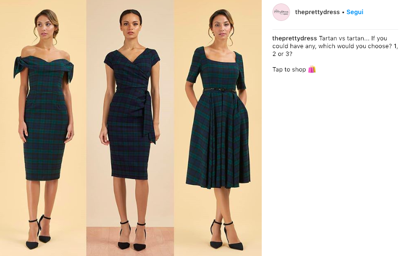 Il tartan è il must di stagione (modelli di @theprettydress su Instagram)