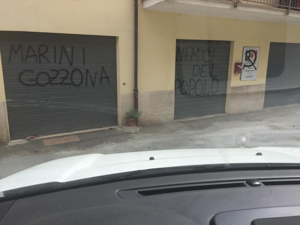 La sede del Pd di Perugia centro