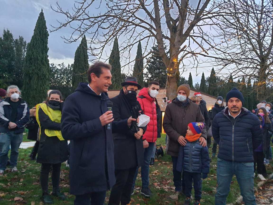 inaugurazione mercatini di Natale parco Chico Mendez Perugia 2021