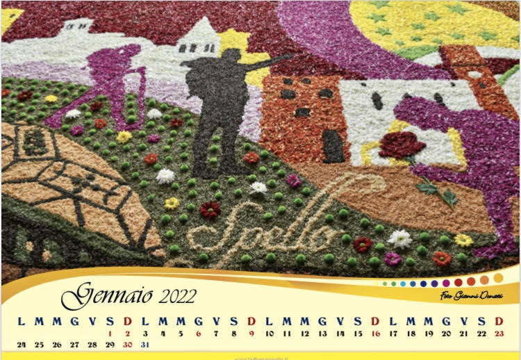calendario Infiorate di Spello 2022