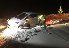 vigili del fuoco Norcia intervento neve.