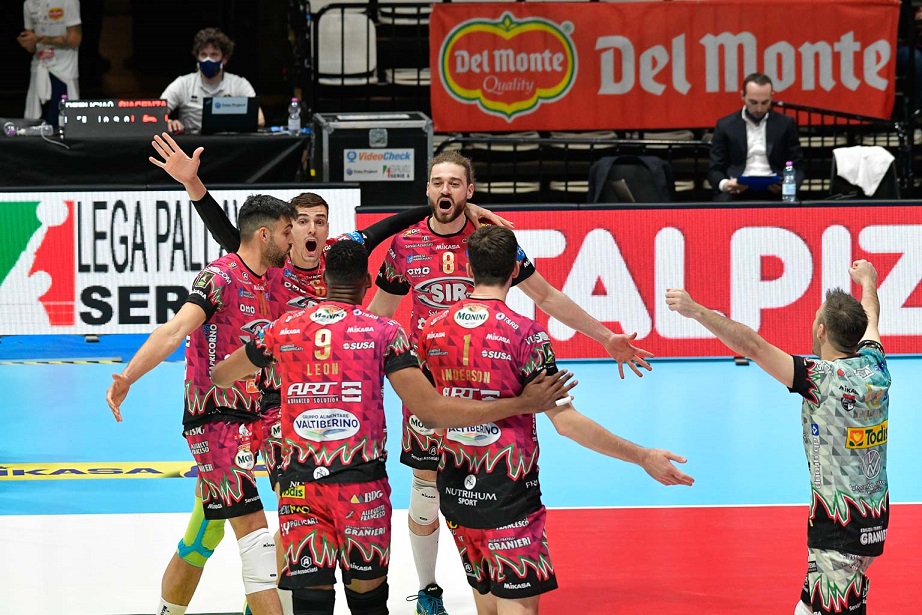 Sir Safety Conad Perugia3-1 a Piacenza 
