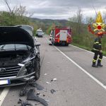 frontale lungo la Gubbio-Scheggia