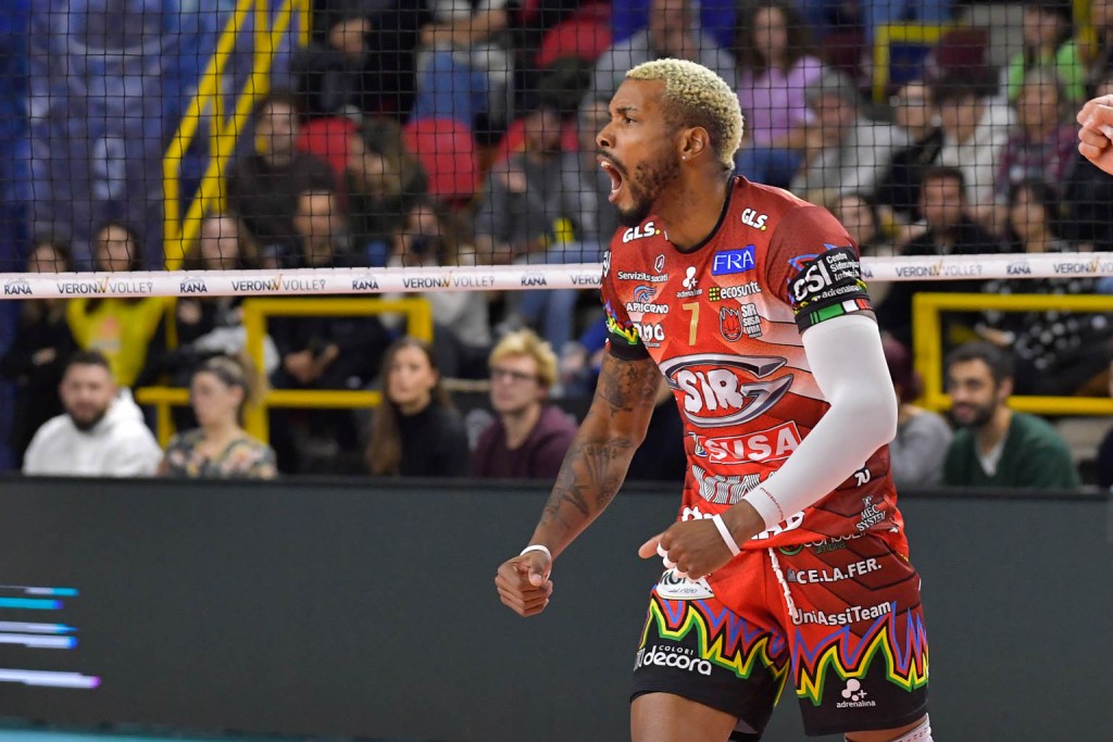 HERRERA Rana VERONA vs Sir Susa Vim PERUGIA, 7ª giornata girone di andata regular season Superlega Credem Banca - Campionato italiano di Pallavolo Maschile - Volley Volleyball presso Pala AGSM AIM Verona IT, 26 novembre 2023. Foto: Michele Benda [riferimento file: 2023-11-26/_MB62411]