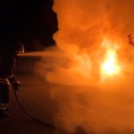 incendio auto fossato di vico, incendio vigili del fuoco