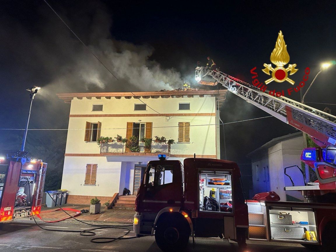 incendio tetto Colombella