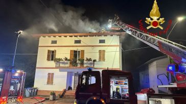 incendio tetto Colombella