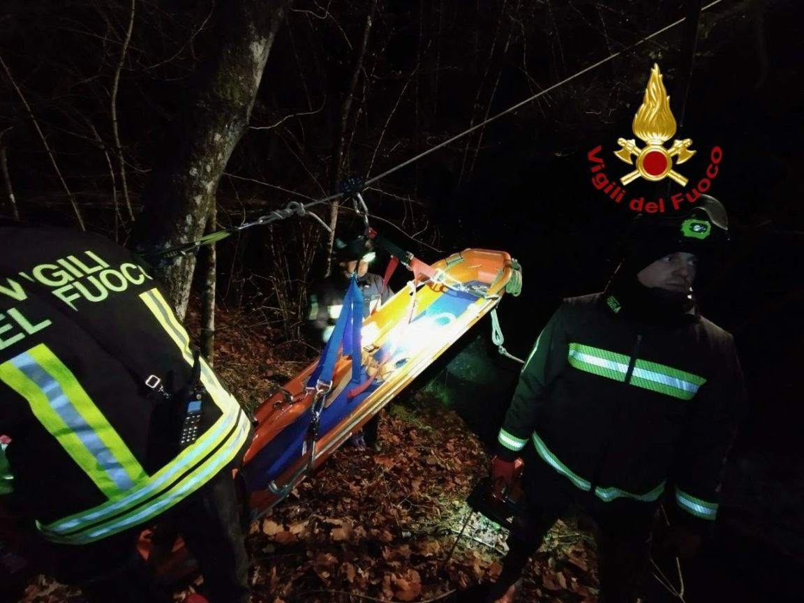 Recupero corpo nel fiume della Gola del Bottaccione