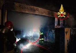 incendio magazzino parco ranieri