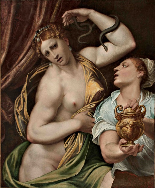 Suicidio di Cleopatra di Domenico Brusasorci (Collezione Crédit Agricole e Fondazione Cassa di risparmio di Cesena)