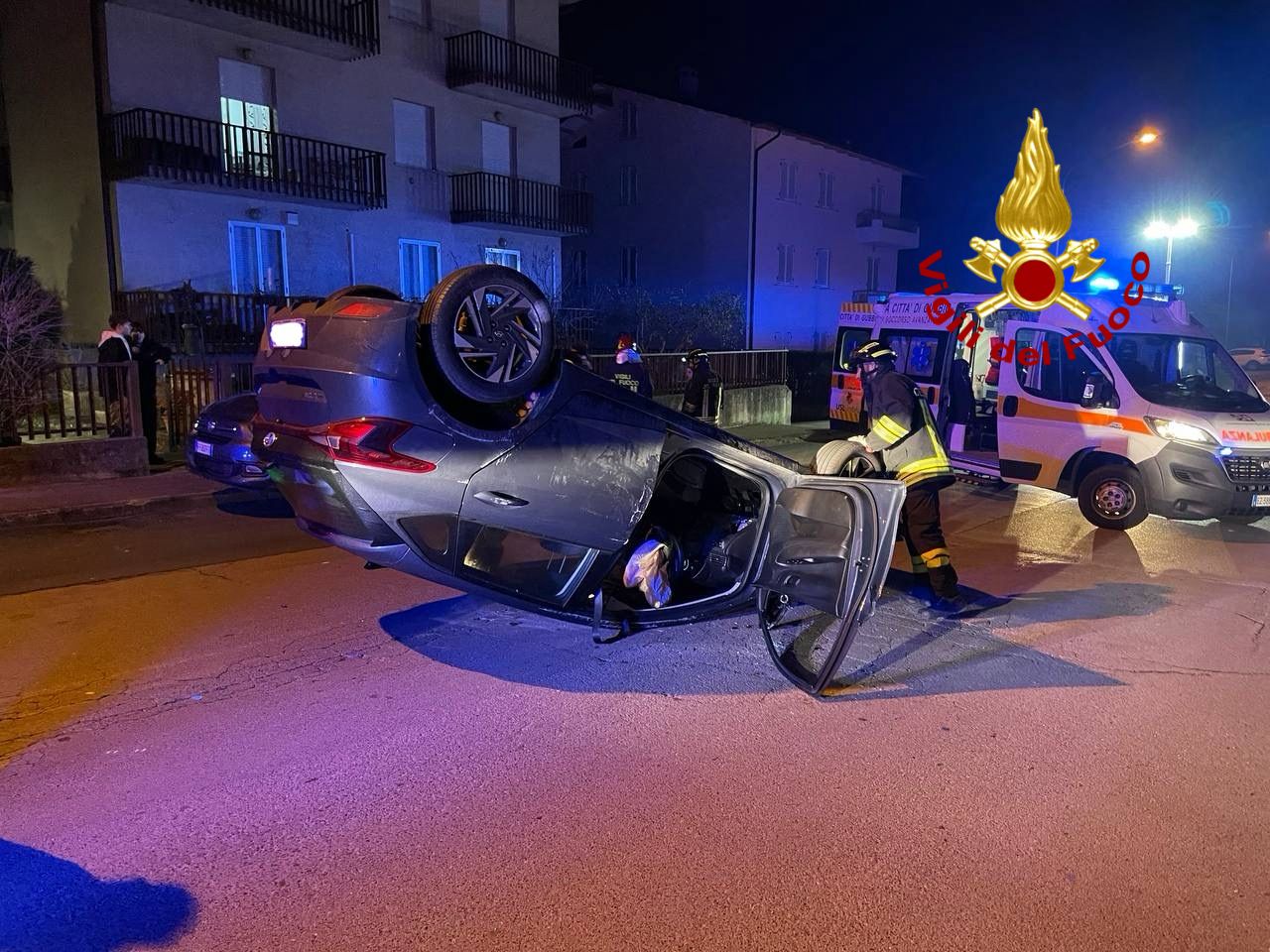 auto ribaltata Umbertide