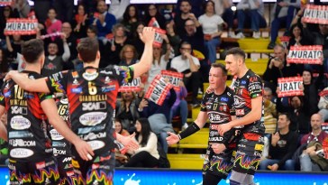 … durante Sir Susa Vim PERUGIA vs Itas TRENTINO, 11ª giornata girone di ritorno regular season Superlega Credem Banca - Campionato italiano di Pallavolo Maschile - Volley Volleyball presso PalaBarton Perugia IT, 25 febbraio 2024. [ID: 20240225/_MB55786] Foto: