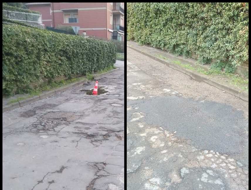 case bruciate buca asfaltata