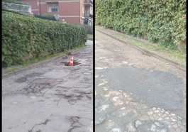 case bruciate buca asfaltata